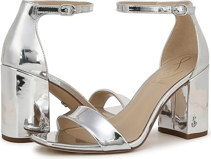 Sam Edelman Daniella Women's Shoes Soft Silver Specchio : 9.5 M, Leather