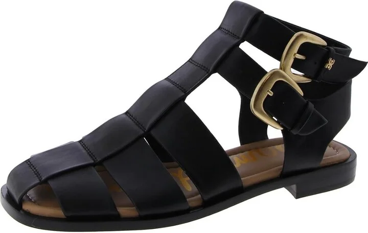 Sam Edelman Dawn Fisherman Sandal Black Leather 5 Medium