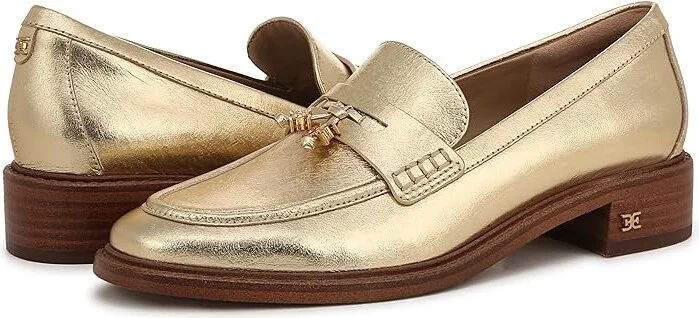 Sam Edelman Denise Women's Flat Shoes Amber Gold : 7.5 M, Leather/Rubber - Image 4