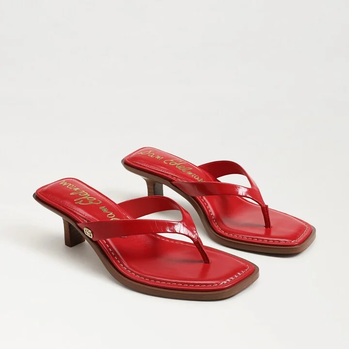 Sam Edelman Dollie Thong Sandal Bright Summer Red Leather