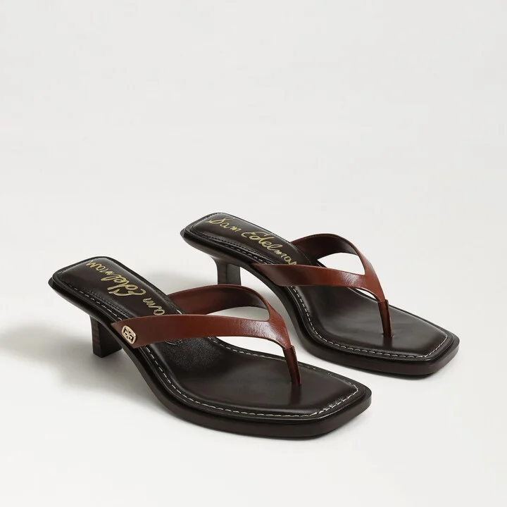 Sam Edelman Dollie Thong Sandal Burnt Brandy Leather