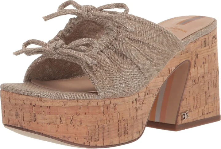 Sam Edelman Dova Wedge Sandal Dark Natural 7.5 Medium