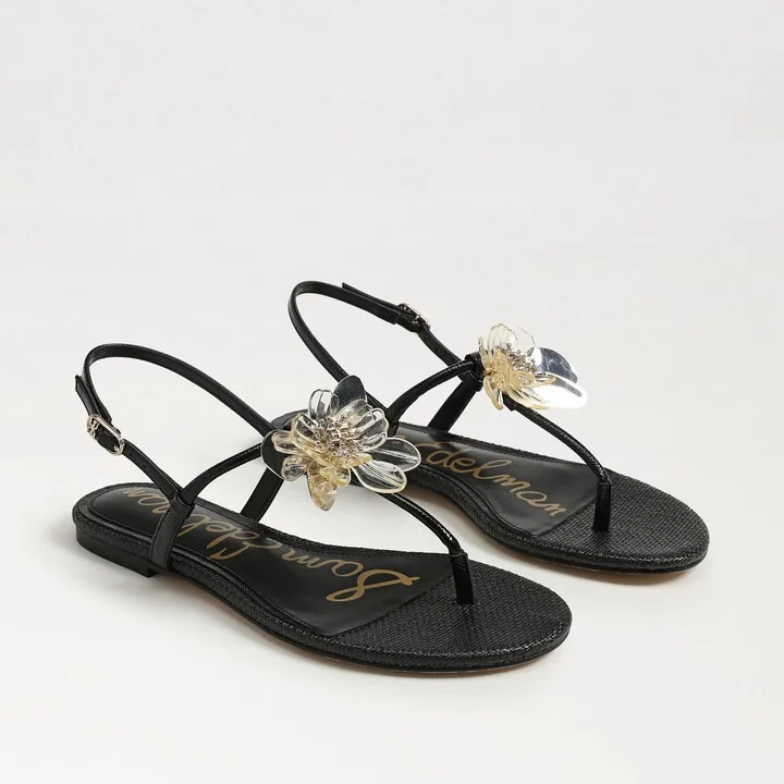Sam Edelman Eden Thong Sandal Black Faux Leather