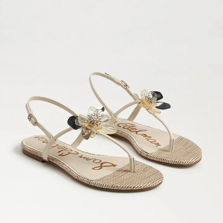 Sam Edelman Eden Thong Sandal Modern Ivory Faux Leather