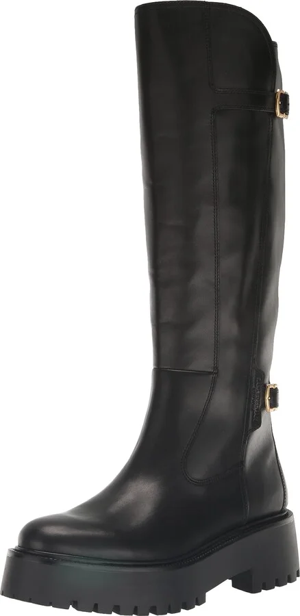 Sam Edelman Elayna Combat Boot Black Leather 8 Medium