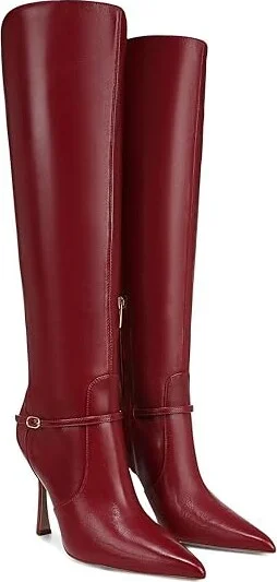 Sam Edelman Elia Women's Boots Cabernet Red Wide Calf : 6.5 M, Leather
