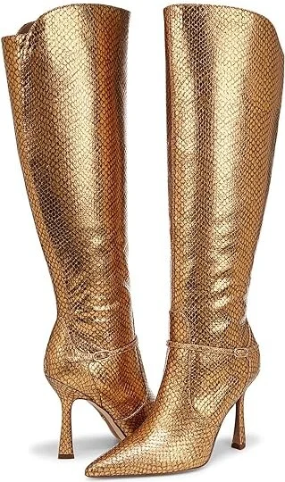 Sam Edelman Elia Women's Boots Medallion Gold Snake Wide Calf : 6 M, Leather - Image 4