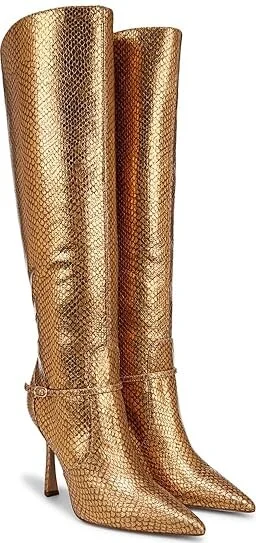 Sam Edelman Elia Women's Boots Medallion Gold Snake Wide Calf : 6 M, Leather