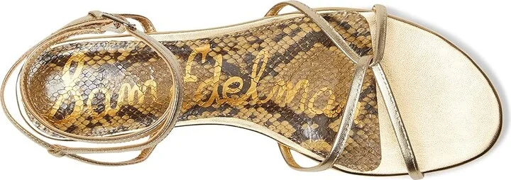 Sam Edelman Ellina Women's Sandals Amber Gold : 5 M, Leather/Rubber - Image 2