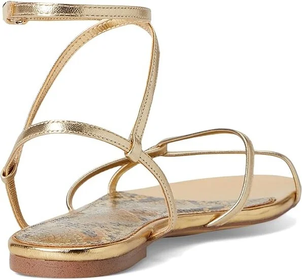 Sam Edelman Ellina Women's Sandals Amber Gold : 5 M, Leather/Rubber - Image 4