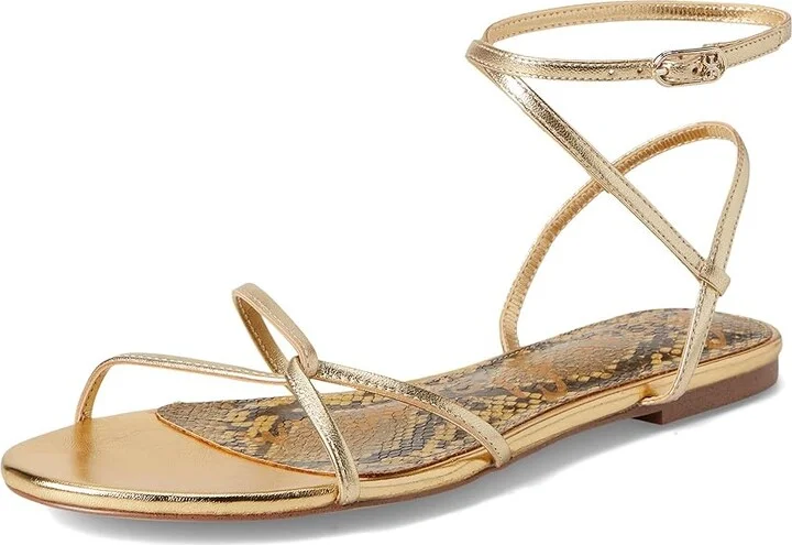 Sam Edelman Ellina Women's Sandals Amber Gold : 5 M, Leather/Rubber - Image 5