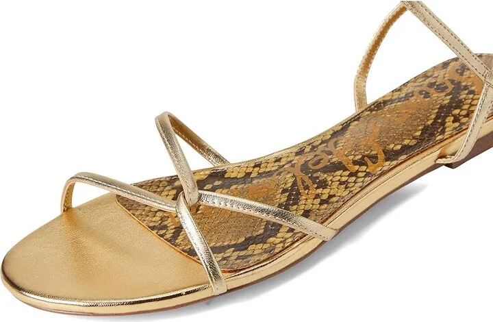 Sam Edelman Ellina Women's Sandals Amber Gold : 5 M, Leather/Rubber - Image 7