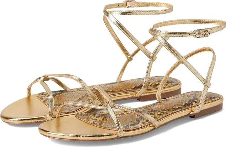 Sam Edelman Ellina Women's Sandals Amber Gold : 5 M, Leather/Rubber