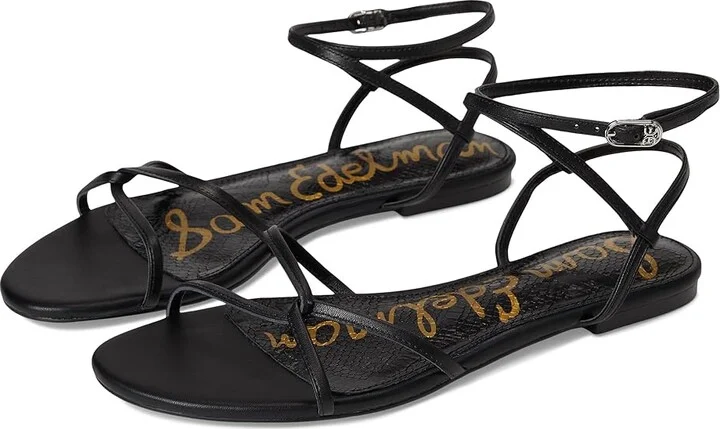 Sam Edelman Ellina Women's Sandals Black Leather : 8 M, Leather/Rubber