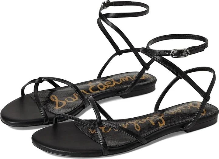 Sam Edelman Ellina Women's Sandals Black Satin : 9 M, Leather/Rubber