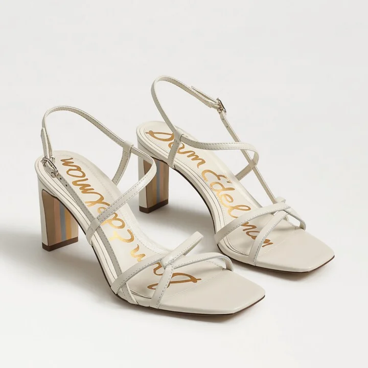 Sam Edelman Emmie Strappy Heel Sandal Modern Ivory Leather
