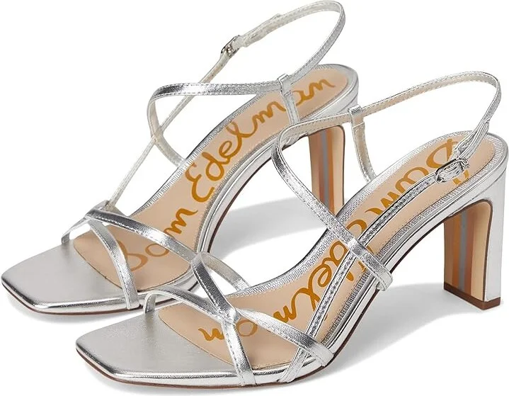 Sam Edelman Emmie Women's Sandals Soft Silver : 10.5 M, Leather/Rubber