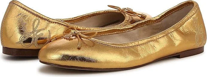 Sam Edelman Felicia Women's Flat Shoes Medallion Gold : 6.5 W, Leather - Image 4