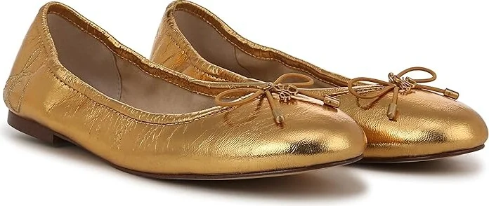 Sam Edelman Felicia Women's Flat Shoes Medallion Gold : 6.5 W, Leather