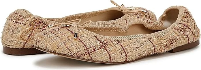 Sam Edelman Felicia Women's Flat Shoes Pale Gold Boucle : 9 M, Leather