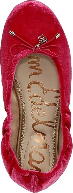 Sam Edelman Felicia Women's Flat Shoes Pink Topaz Velvet : 6.5 M, Leather - Image 2