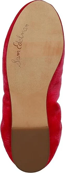 Sam Edelman Felicia Women's Flat Shoes Pink Topaz Velvet : 6.5 M, Leather - Image 3