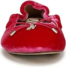 Sam Edelman Felicia Women's Flat Shoes Pink Topaz Velvet : 6.5 M, Leather - Image 4