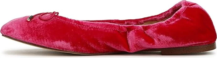 Sam Edelman Felicia Women's Flat Shoes Pink Topaz Velvet : 6.5 M, Leather - Image 5