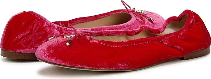 Sam Edelman Felicia Women's Flat Shoes Pink Topaz Velvet : 6.5 M, Leather
