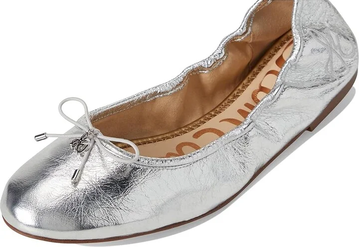 Sam Edelman Felicia Women's Flat Shoes Soft Silver 1 : 8 M, Leather - Image 7