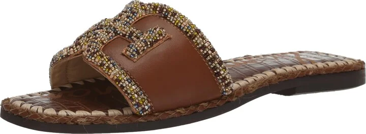 Sam Edelman Fitz Flat Sandal Cognac 6.5 Medium