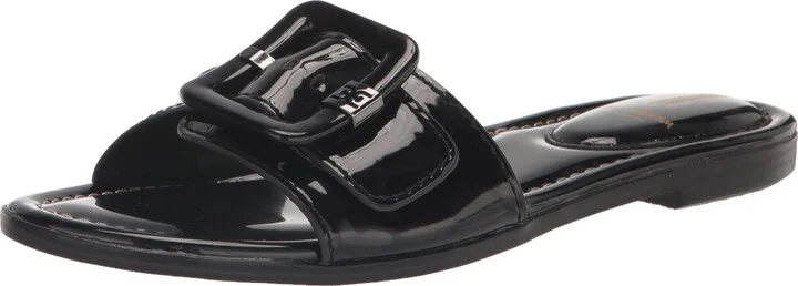 Sam Edelman Gaige Flat Sandal Black Patent 5.5 Medium