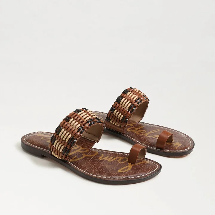 Sam Edelman Gemini Toe Band Sandal Brown Multi Weave