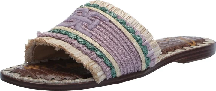 Sam Edelman Georgia Flat Sandal Washed Lilac Multi 6.5 Medium