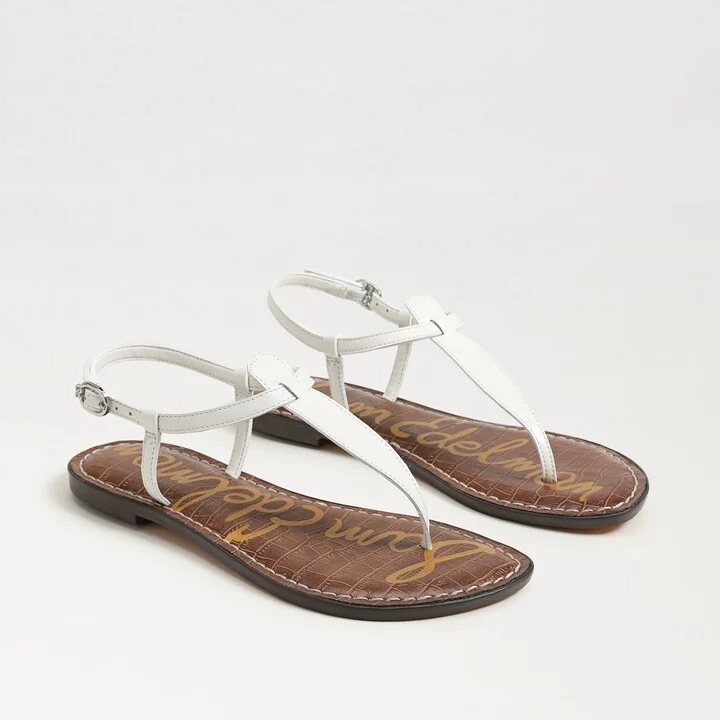 Sam Edelman Gigi Thong Sandal Bright White Leather