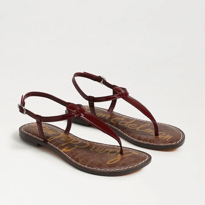 Sam Edelman Gigi Thong Sandal French Merlot Patent Leather