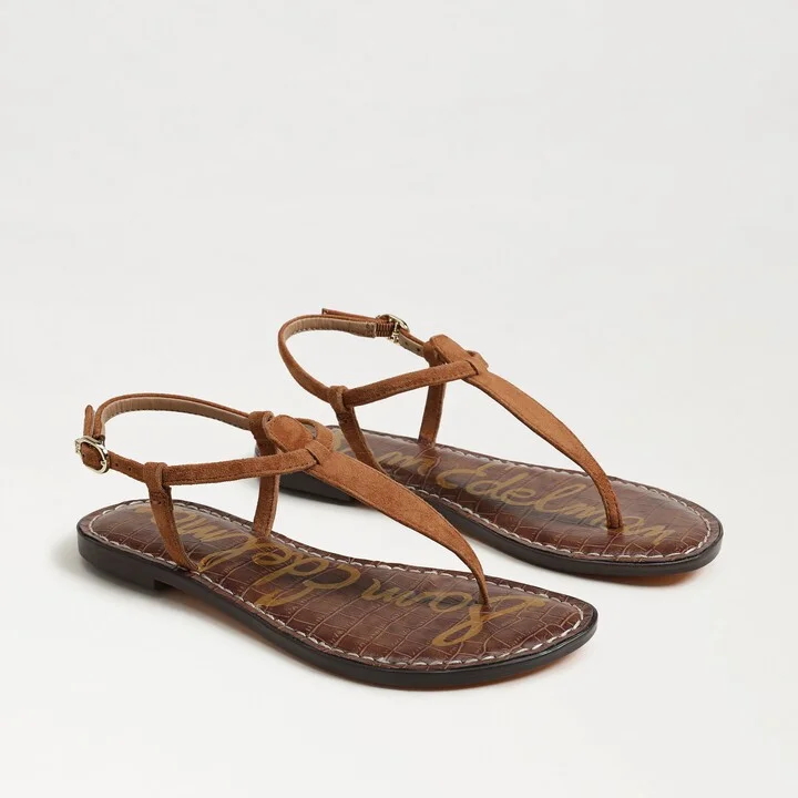 Sam Edelman Gigi Thong Sandal Frontier Brown Suede