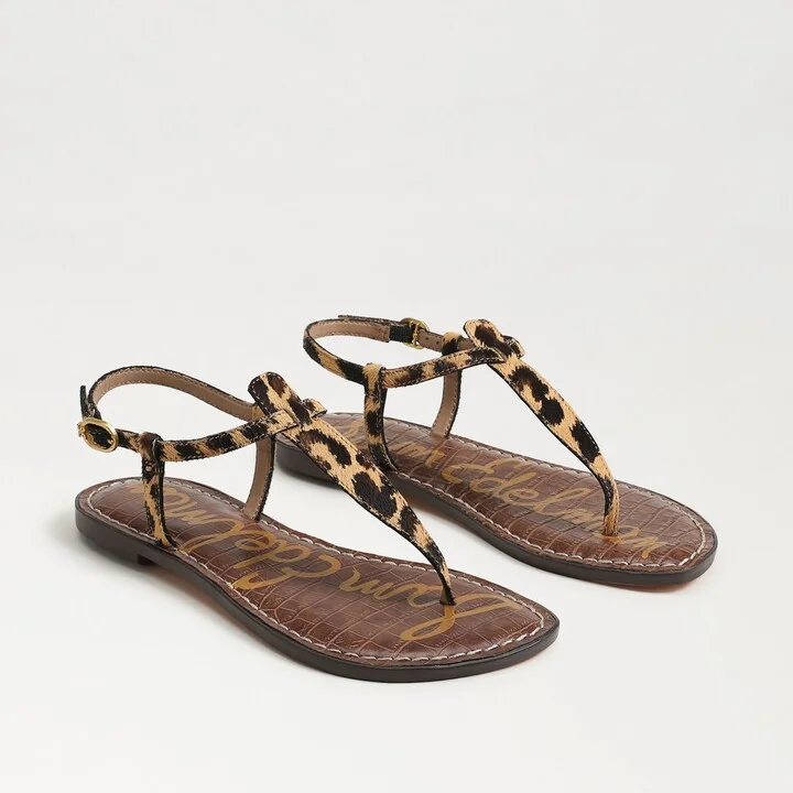 Sam Edelman Gigi Thong Sandal Leopard Brahma Hair Leather