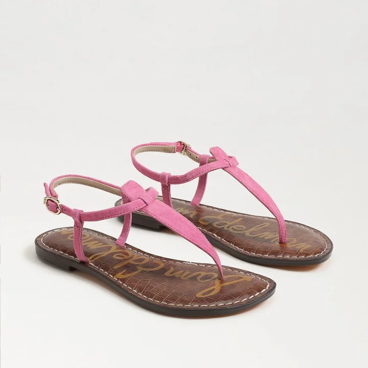 Sam Edelman Gigi Thong Sandal Pink Poppy Suede
