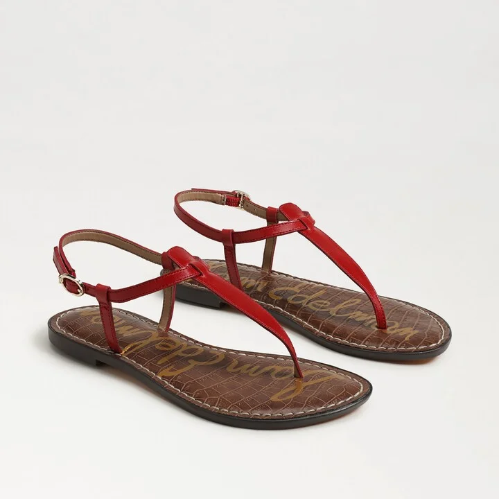 Sam Edelman Gigi Thong Sandal Summer Red Leather