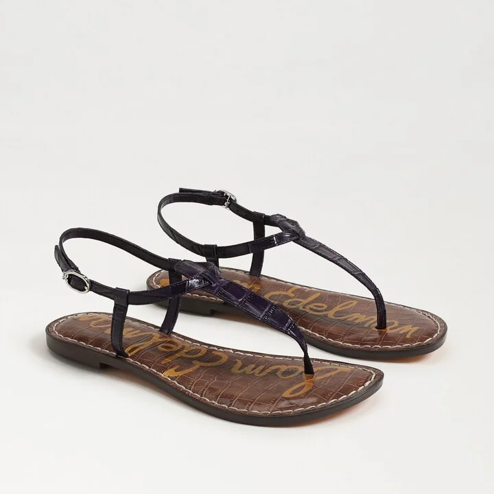 Sam Edelman Gigi Thong Sandal Winter Violet Croco Leather