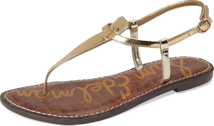 Sam Edelman Gigi Women's Sandals Gold Quartz/Amber Gold/Jute : 8 M, Leather/Synthetic - Image 5