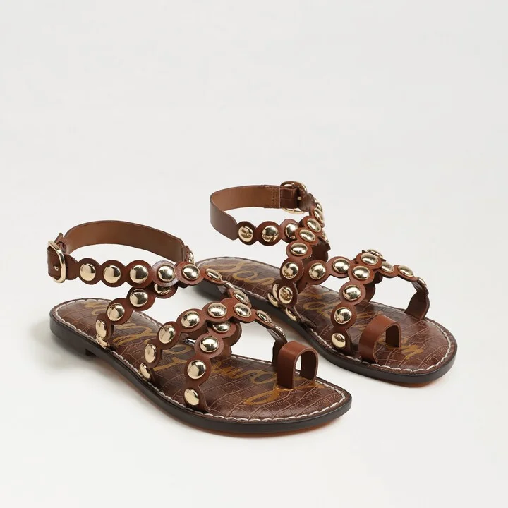 Sam Edelman Gloria Ankle Strap Sandal Rich Cognac Leather