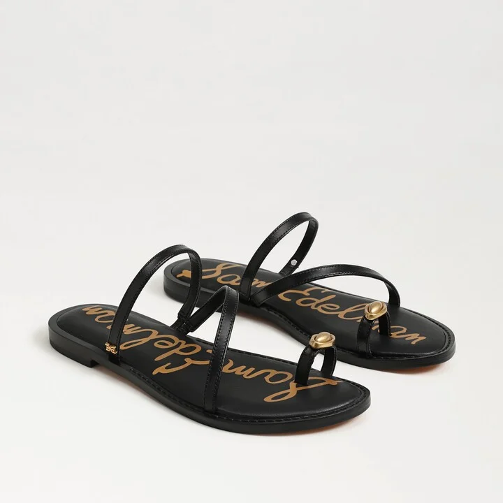 Sam Edelman Harlyn Toe Strap Sandal Black Leather