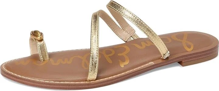 Sam Edelman Harlyn Women's Sandals Amber Gold : 7 M, Leather - Image 5