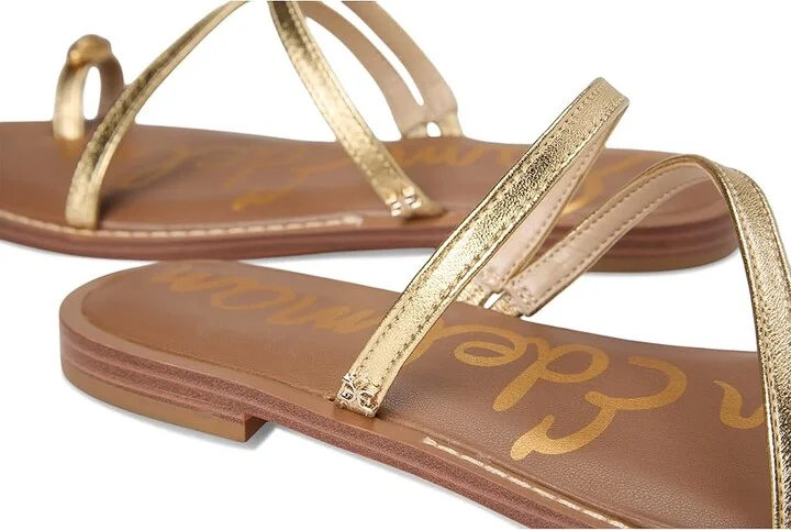 Sam Edelman Harlyn Women's Sandals Amber Gold : 7 M, Leather - Image 7