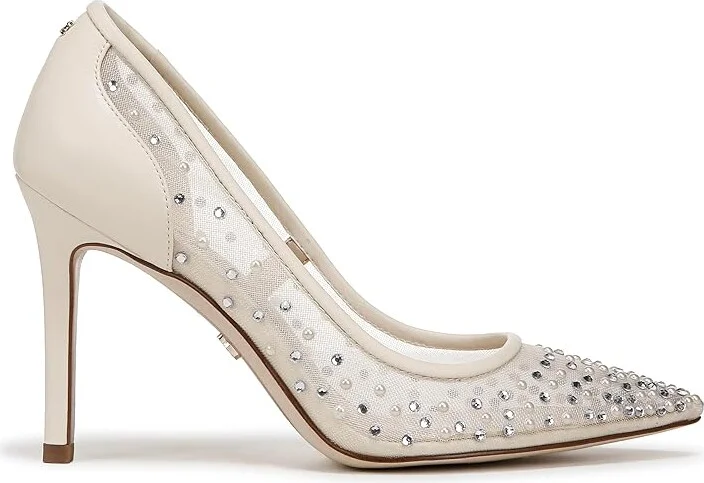 Sam Edelman Hazel Mesh 2 High Women's Heels Modern Ivory Glitz : 11 M, Leather/Rubber - Image 6