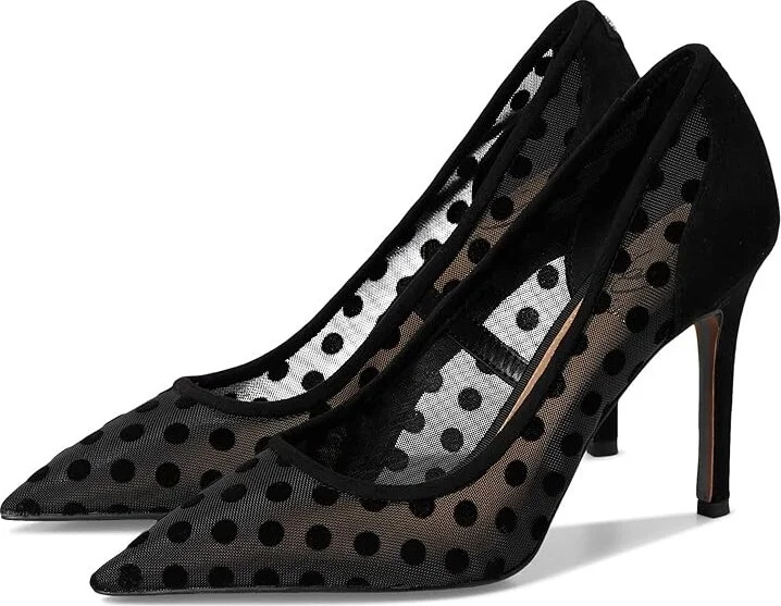 Sam Edelman Hazel Mesh 3 High Women's Heels Black Polka Dot : 7 M, Leather/Rubber