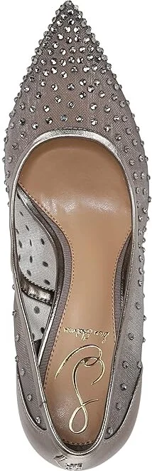 Sam Edelman Hazel Mesh High Women's Heels Metallic Iron Glitz : 9 M, Leather/Rubber - Image 2