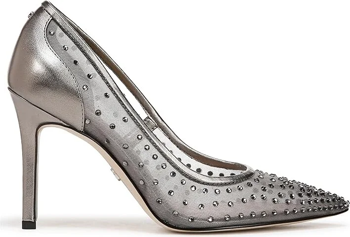 Sam Edelman Hazel Mesh High Women's Heels Metallic Iron Glitz : 9 M, Leather/Rubber - Image 6